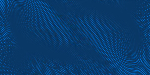 Dark blue halftone dotted abstract background, big data pattern, technology or futuristic visualization, waveform dot texture, music backdrop. ,Beautiful