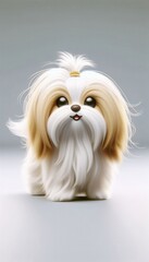 Playful cartoon dog studio setting digital art vibrant colors front view whimsical concept