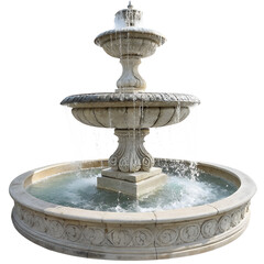 fountain in the garden isolated on transparent background 