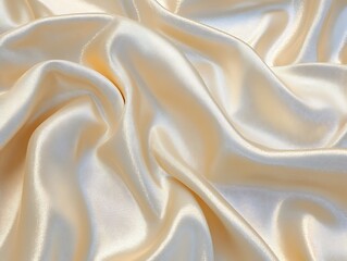 Obraz premium Opulent Satin Fabric Overlay Mockup With Realistic Rippled Folds and Light-Reflecting Shimmer