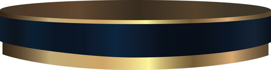 Fototapeta premium Elegant Navy Blue and Gold Round Podium