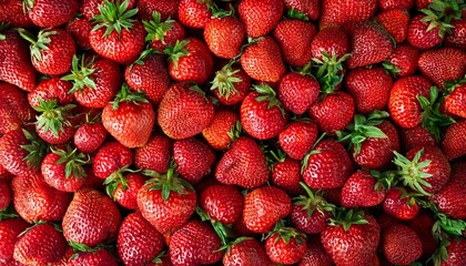Texture of strawberries on a table seen from above, food photography
