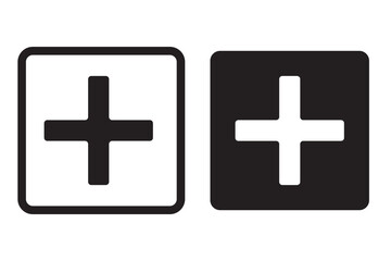 Fist aid vector icon on white background. Emergency symbol. Ambulance green sign.