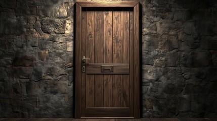 Vertical wooden door with vintage grain and natural wood knots