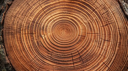 Naklejka premium Close-up of tree rings with intricate circular wood grain