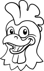 Obraz premium Chicken Cartoon Rooster Cockerel Bird Mascot