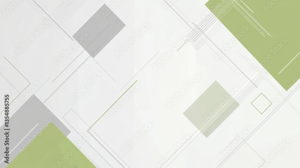Poster modern abstract background featuring overlapping squares and intersecting lines in shades of green a