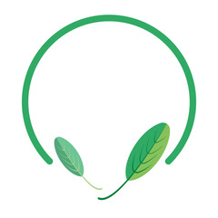 Circle frame with green leaves. Vector design for business, invitation card, web banner, social media.