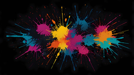 Dynamic Flat Splash Design with Dark Theme

