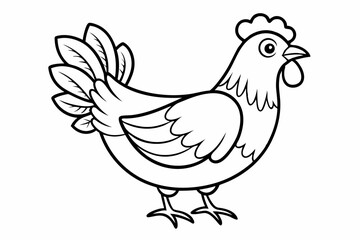 coloring page line art the chicken black vector