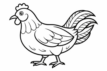 coloring page line art the chicken black vector
