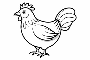 coloring page line art the chicken black vector