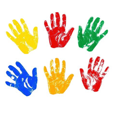 Obraz premium colored hand prints