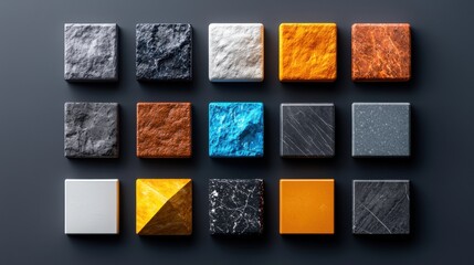 A collection of different colored blocks arranged in a grid