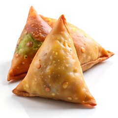 Samosa fast food on white background
