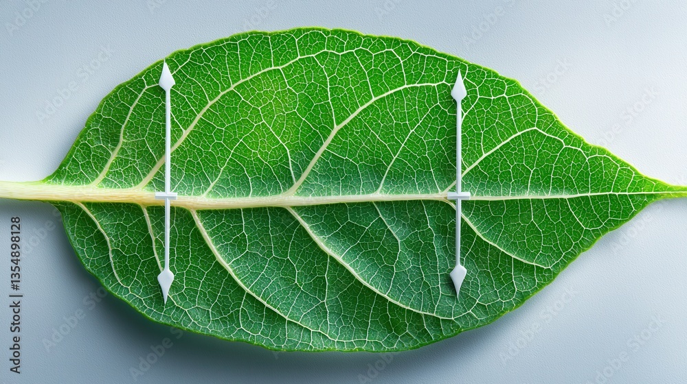 Poster a leaf is shown with two lines drawn through it