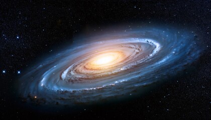 Fototapeta premium Majestic spiral galaxy rotating in the vast universe