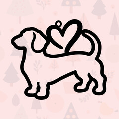 Dachshund Dog Ornament SVG | Intricate Laser Cut Pet Lover Design