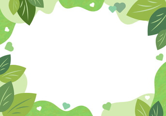 爽やかな緑の葉っぱのフレーム
