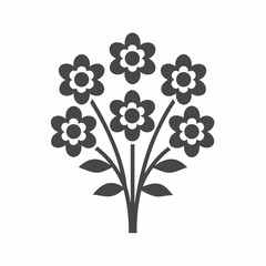 Simple and Clean Elegant Flower Bouquet vector Icon design.