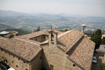 A panoramic view of the Republic of San Marino, one of the world’s smallest and oldest countries,...