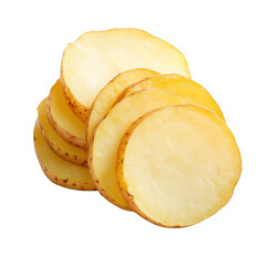 potato chips on white background
