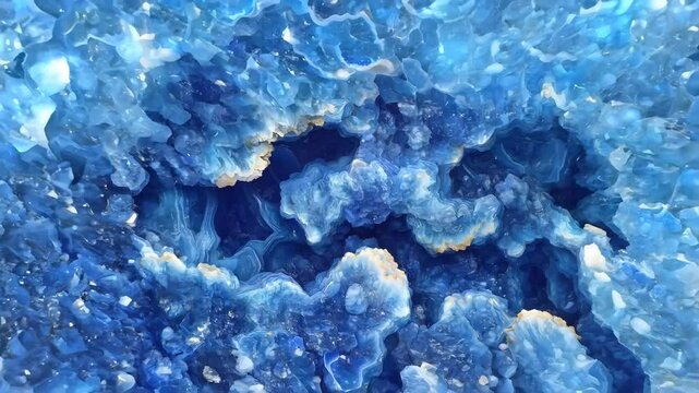Close-up view of a stunning blue Sodalite agate stone, showcasing intricate patterns and textures. The vibrant hues of blue and hints of white create a mesmerizing natural design mineral.