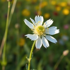 Delicate petals of Eastern pasqueflower on a stem, flower, greenery, spring