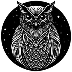 Mystical Owl Silhouette with Enchanted Moonlit Vibes