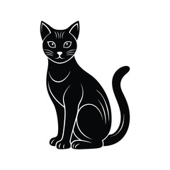 black cat silhouette on white background