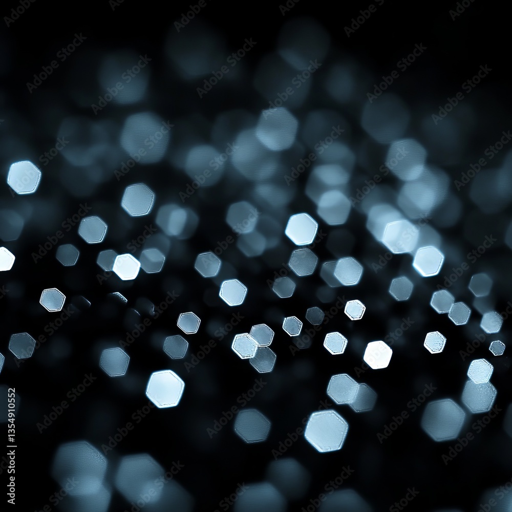 Poster abstraction of shimmering blue hexagonal shapes creating a dynamic and captivating visual experience