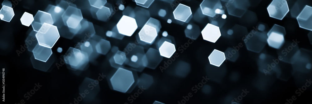 Aufkleber abstract hexagonal patterns sparkle against a dark background creating a mystical atmosphere full of