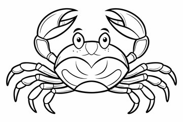 coloring page line art the crab black vector
