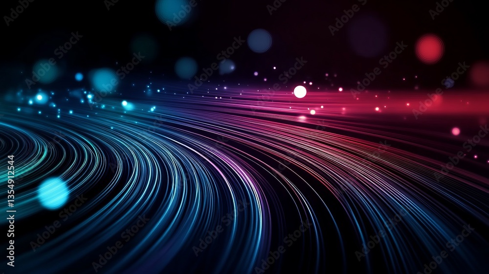 Poster abstract light trails with vibrant colors creating a dynamic background