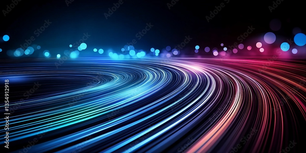 Poster vibrant abstract light trails create a mesmerizing effect of movement and color in this modern and d