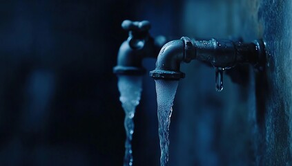 Close-up of water dripping from the faucet, symbolizing massive loss and usage in the world.