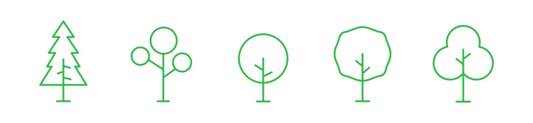 trees linear icons, Big set of minimal trees linear, trees for nature design, tree vector set. EPS 10	