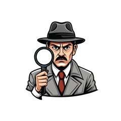 A stylish retro detective, trench coat billowing, fedora shadowing his eyes, cigarette holder poised, stands in a dimly lit 1940s alleyway.