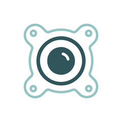 Acoustic speaker vector flat icon