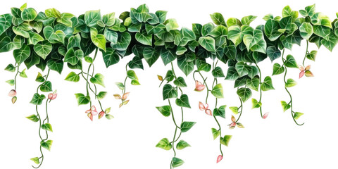 green leaves on white background