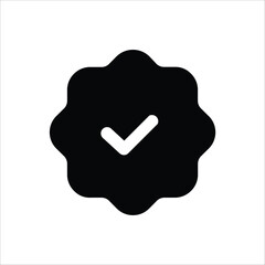 A filled verified badge icon, great for authentication and trust indicators.
