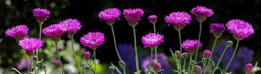 A beautiful collection of purple flowers blooming in the garden