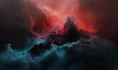 Fototapeta premium Cosmic mountain range in swirling nebula