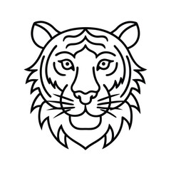 Vector illustration of a tiger head design with a tribal and wild nature style