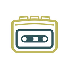 Cassette player vector flat icon