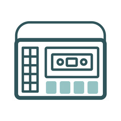 Retro cassette recorder player vector icon