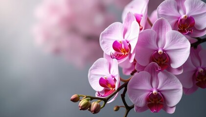 A bunch of tiny pink and white orchid flowers intertwined with delicate vines, orchid flowers, flower wraps