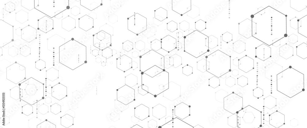 Poster vector simple hexagon elements. vector illustration for medicine, technology or science design