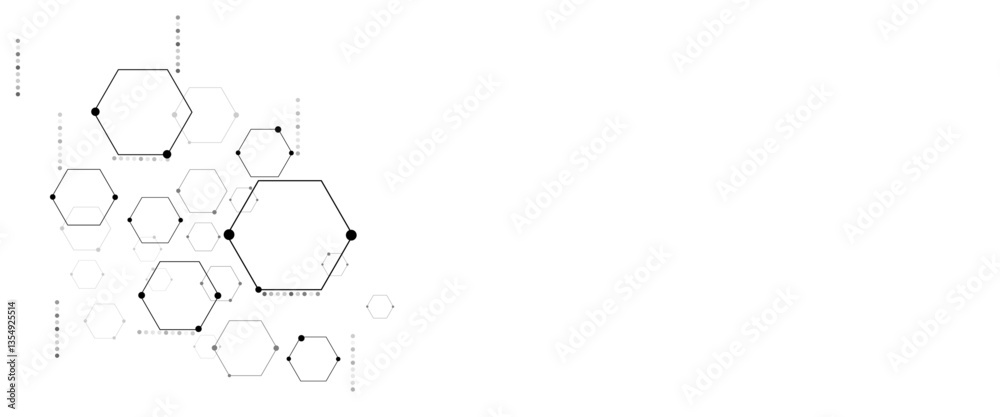 Poster Vector simple Hexagon elements. Vector illustration for medicine, technology or science design