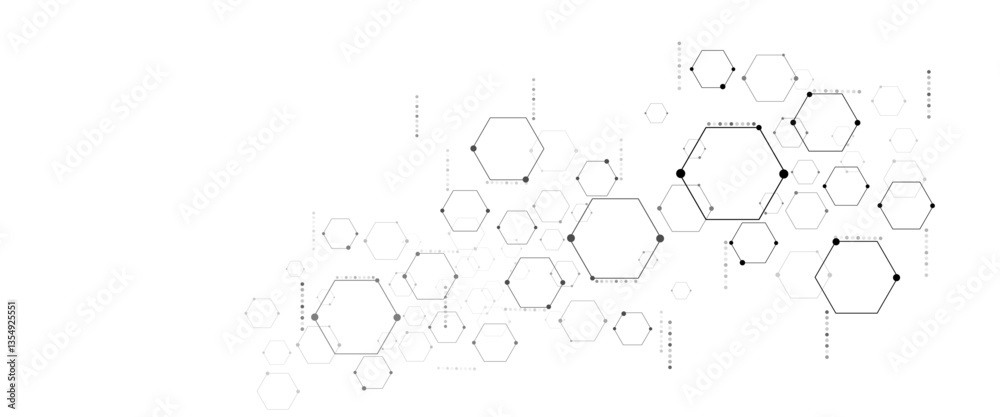 Poster vector simple hexagon elements. vector illustration for medicine, technology or science design